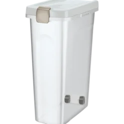 Fôrbeholder for tørrfôr og strø, hvit 40 L