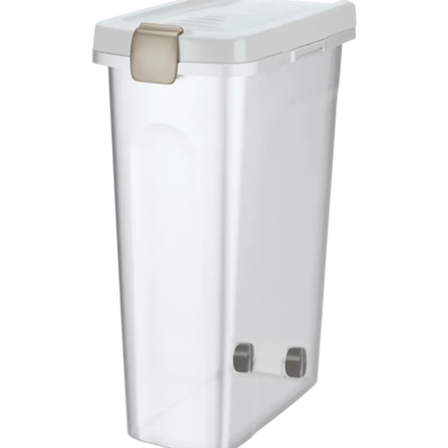 Fôrbeholder for tørrfôr og strø, hvit 15 L