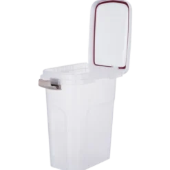 Fôrbeholder for tørrfôr og strø, hvit 15 L