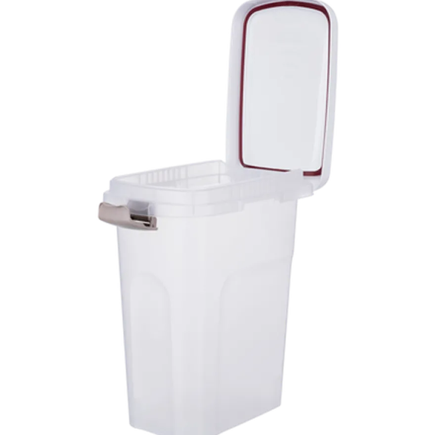 Fôrbeholder for tørrfôr og strø, hvit 15 L