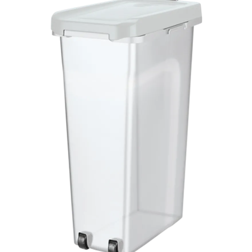 Fôrbeholder for tørrfôr og strø, hvit 15 L
