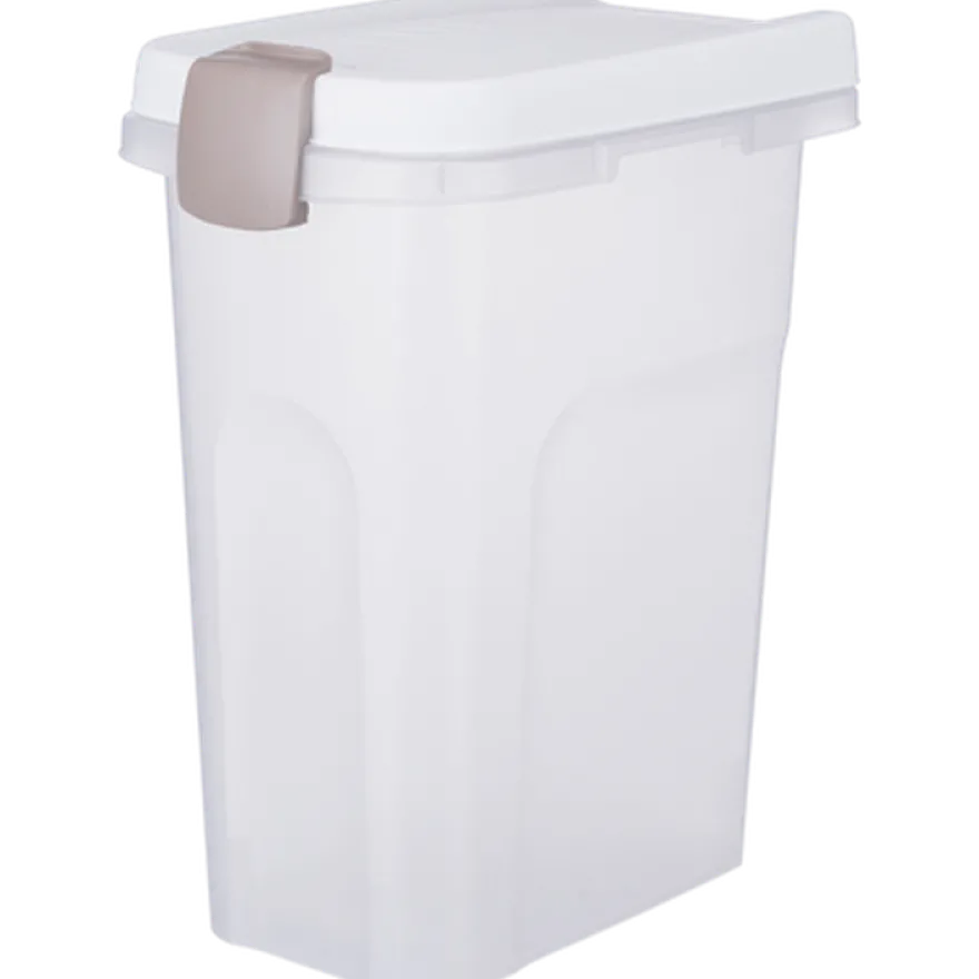 Fôrbeholder for tørrfôr og strø, hvit 15 L