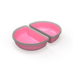 Fôringsautomat halvskål - rosa 2-pk