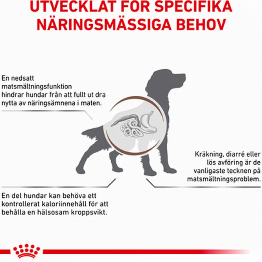 Gastrointestinal tørrfôr med moderat kaloriinnhold for hunder 15 kg