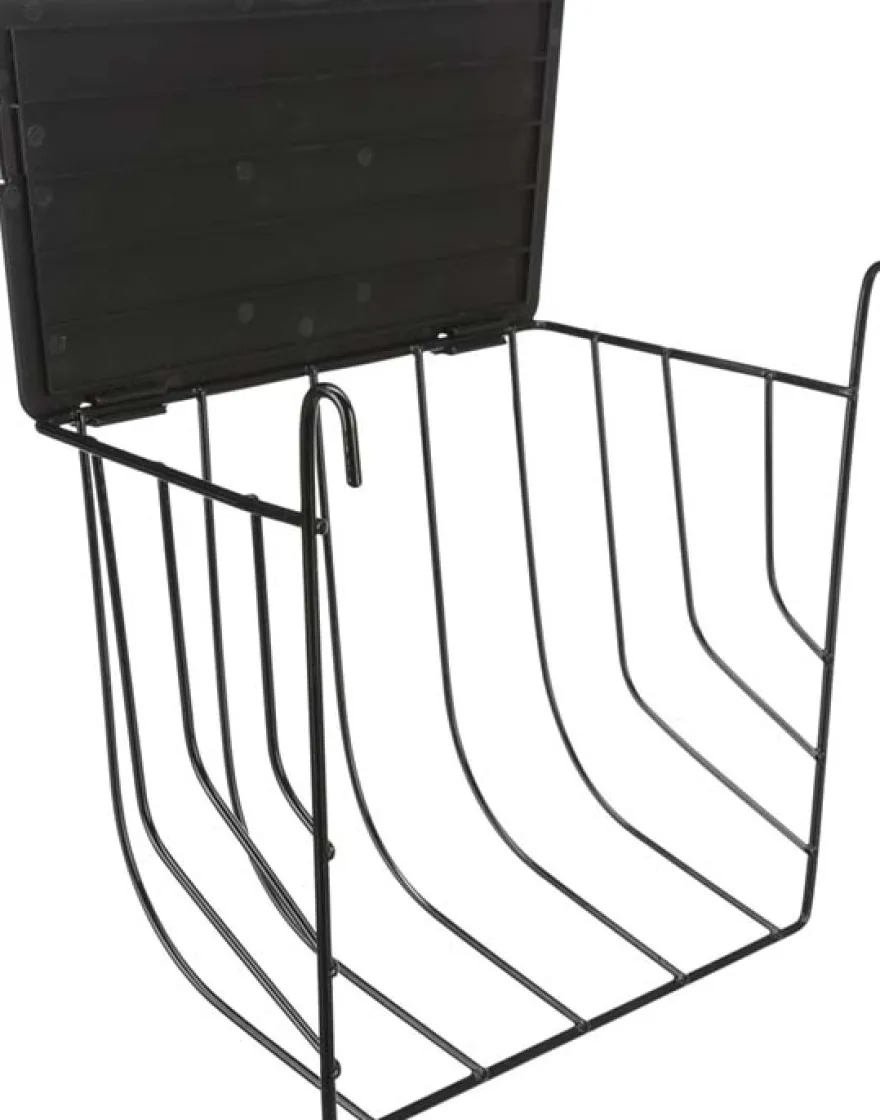 Hekk, hengende, med deksel, metall, 25 × 18 × 12 cm, svart