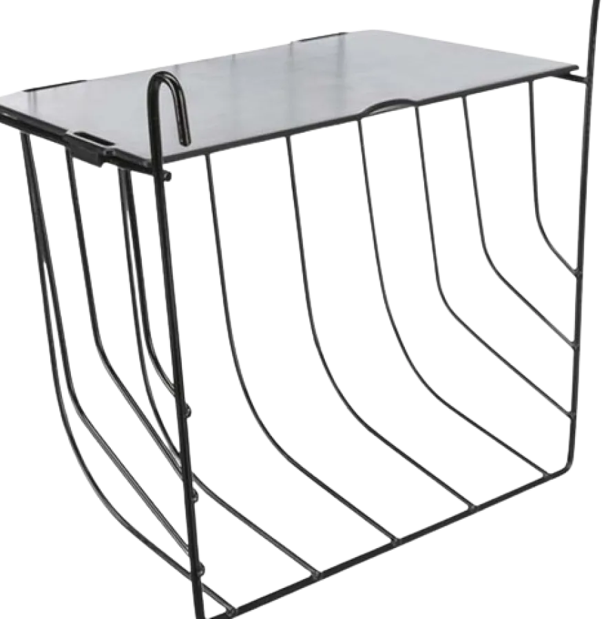 Hekk, hengende, med deksel, metall, 25 × 18 × 12 cm, svart