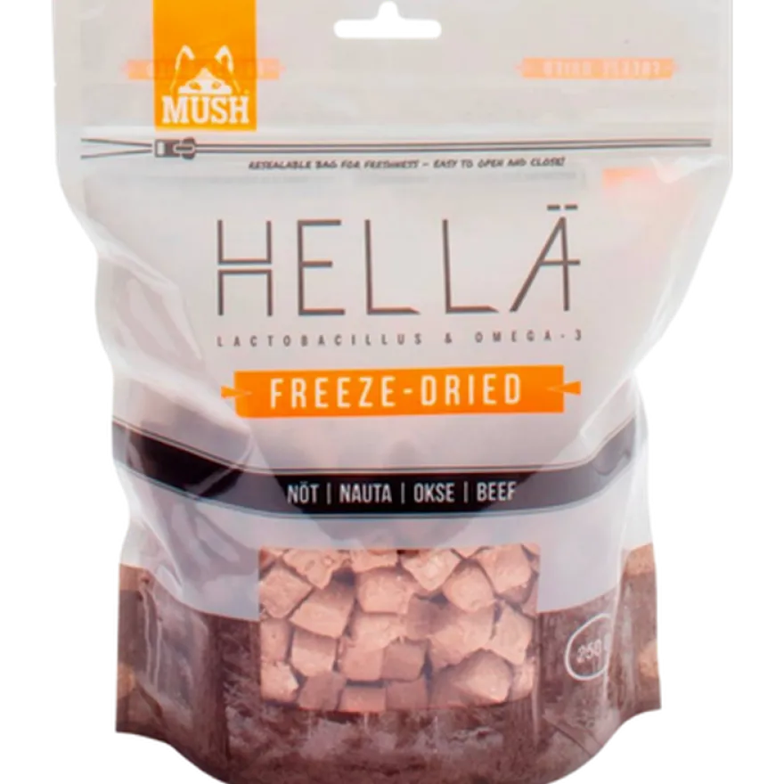 Hellä Frysetørket oksekjøtt brun 250 g.