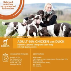 Hund Adult 95 % Duo Protein kylling og and 400g