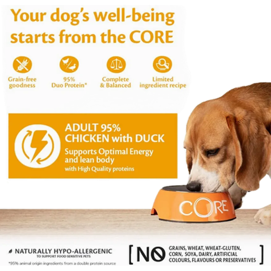 Hund Adult 95 % Duo Protein kylling og and 400g