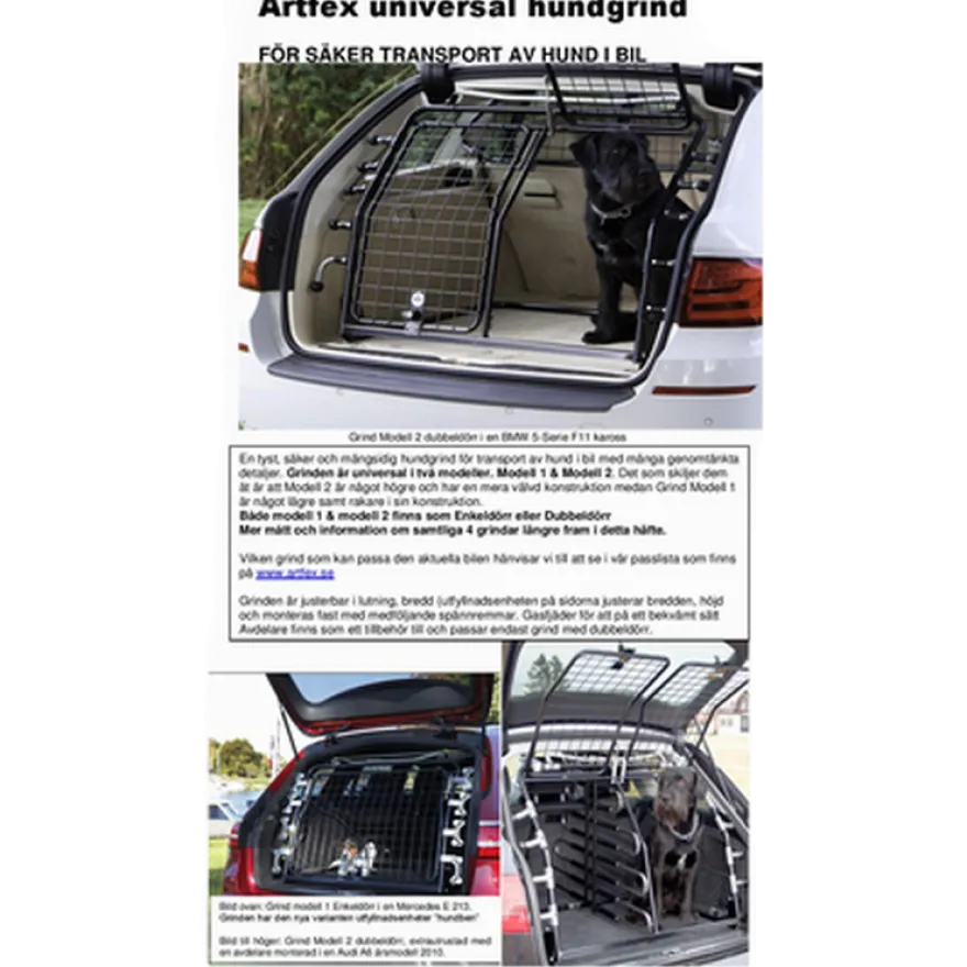Hundegrind Model 2 Single Svart - 10009 - 90x75 cm