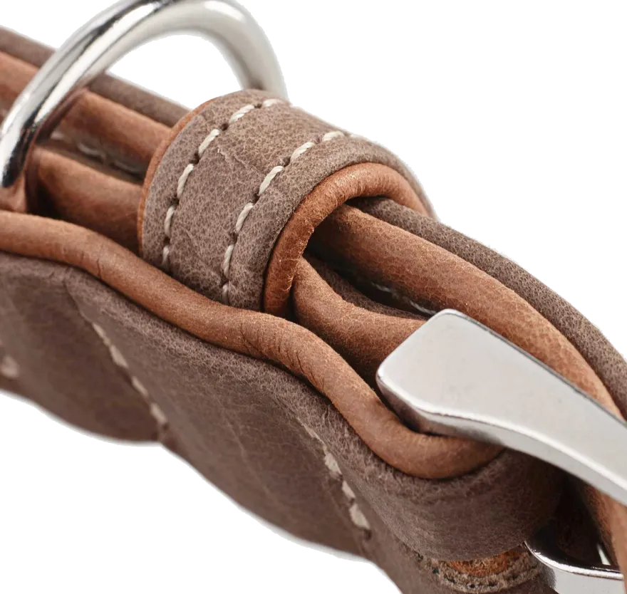 Hundehalsbånd Porto Mørkebrun/Cognac 50 - Hals 37-43cm