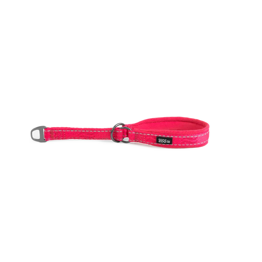 Hundehalsbånd Rufus halv jern 15 mm x 25-35 cm Rosa