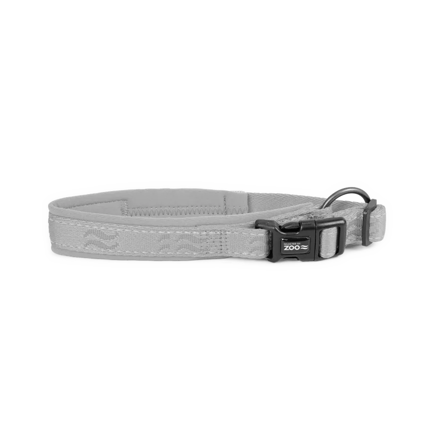 Hundehalsbånd Rufus justerbart 20 mm x 35-45 cm Grått