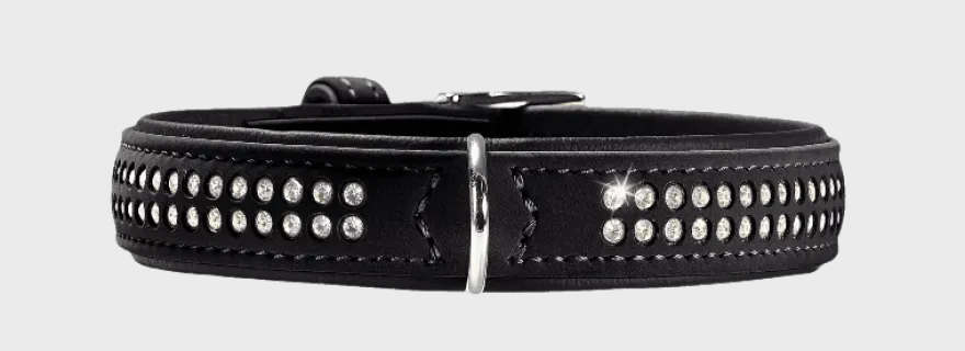 Hundehalsbånd Softie Deluxe kunstskinn Sort XS 35cm