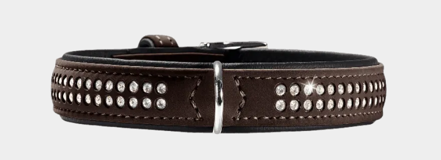 Hundehalsbånd Softie Deluxe Kunstskinn Brun/Svart XS 35cm