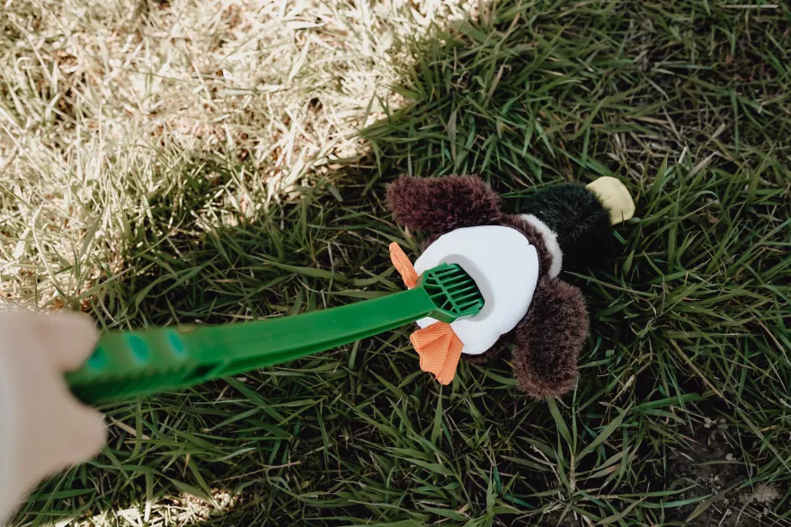 Hundeleketøy Flingerz Furry Duck med avskyter
