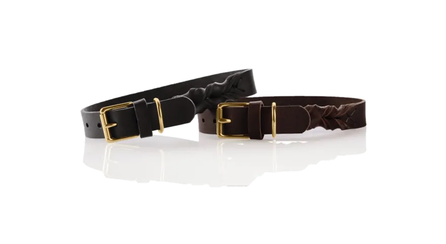 Hundhalsband Sansibar Solid Cow Leather Svart