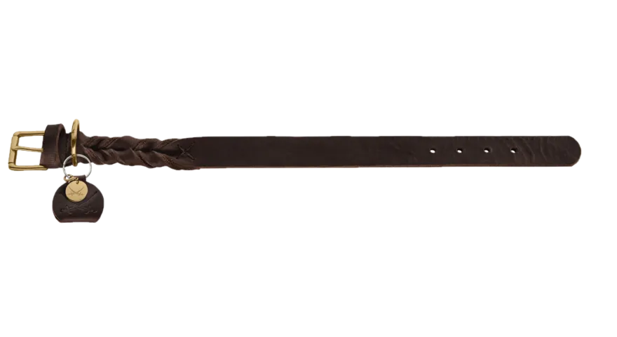 Hundhalsband Sansibar Solid Cow Leather Mörkbrun