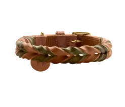 Hundhalsband Solid Education Duo Cognac/Olivgrön