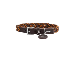 Hundhalsband Solid Education Cord Orange/Mörkbrun