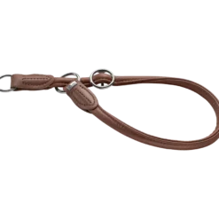 Hundhalsband Ställbart Round & Soft Halvstryp Brun