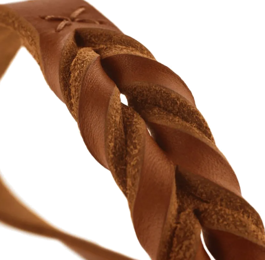 Hundhalsband Ställbart Solid Education Halvstryp Cognac