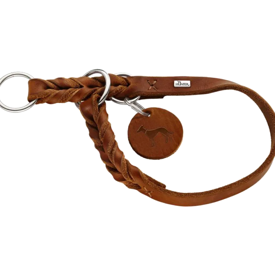 Hundhalsband Ställbart Solid Education Halvstryp Cognac