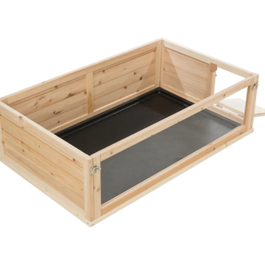 Innendørs løpegård for små kjæledyr Tre/Plast Brun 114 x 74 cm