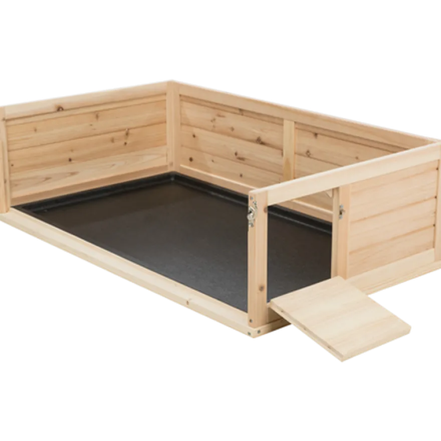 Innendørs løpegård for små kjæledyr Tre/Plast Brun 114 x 74 cm