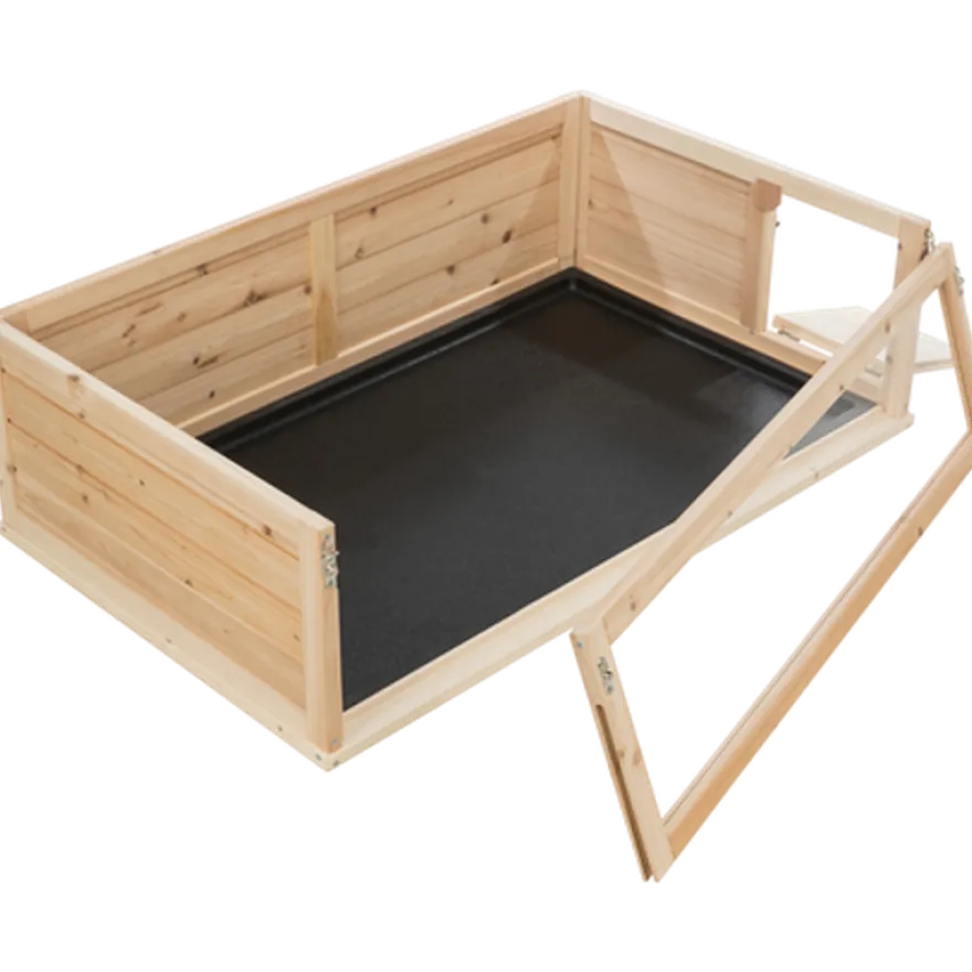 Innendørs løpegård for små kjæledyr Tre/Plast Brun 114 x 74 cm
