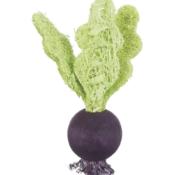 Jordbær og rødbeter Tre/Loofah brun 6 cm