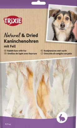 Kaninöron med päls 100 g