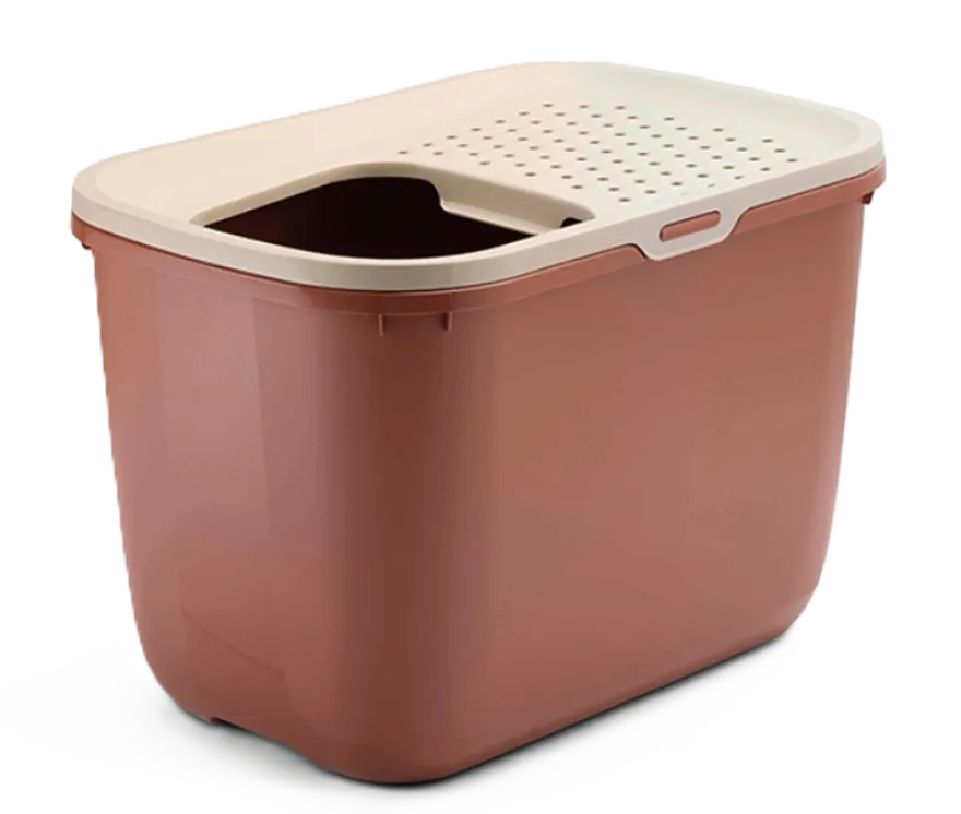 Kattebakke Hop in Giant med tak, 58,5x39x39,6cm, Champagne pink-tuscan red