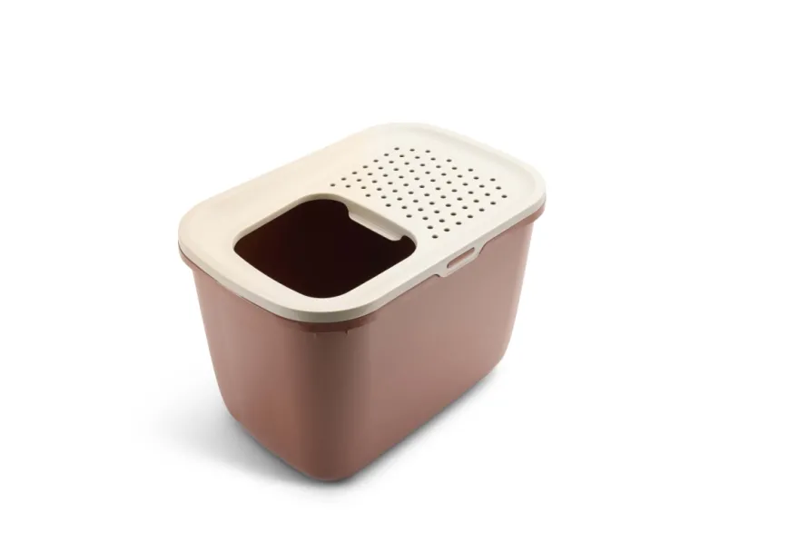 Kattebakke Hop in Giant med tak, 58,5x39x39,6cm, Champagne pink-tuscan red