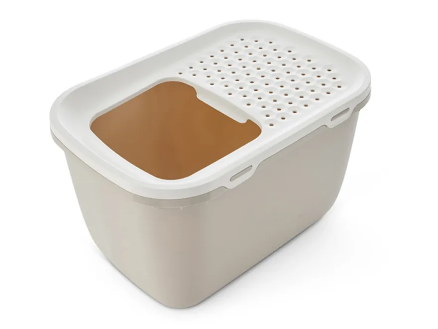 Katteboks Hop i Giant med tak, 74x50x43cm, Beige
