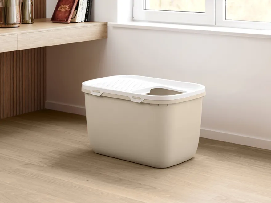 Katteboks Hop i Giant med tak, 74x50x43cm, Beige