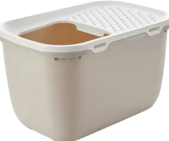 Katteboks Hop i Giant med tak, 74x50x43cm, Beige