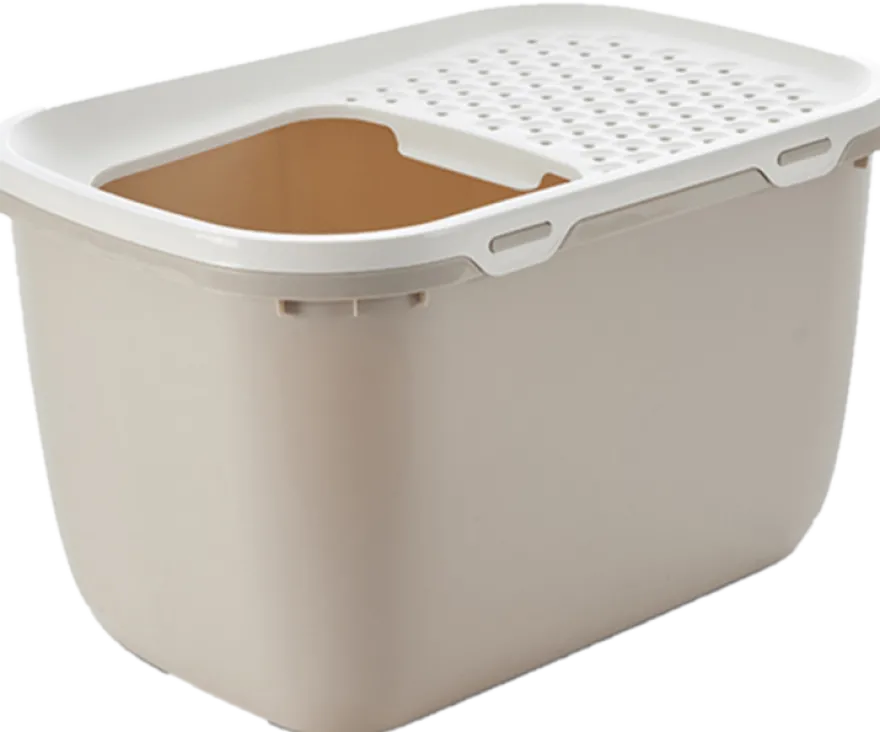 Katteboks Hop i Giant med tak, 74x50x43cm, Beige