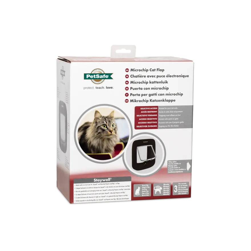 Katteluke med mikrochip - brun