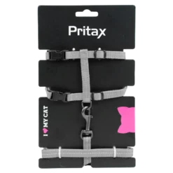 Kattesele med bånd Maja Hals 22-35 cm Bryst 27-45 cm Bånd 10 mm x 120 cm Grå