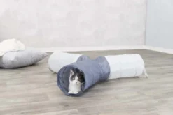 Kattetunnel 4-veis, nylon, ø 20 x 50 cm/tunnel, hvit/grå