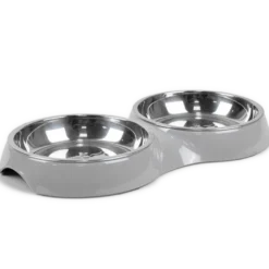 Kattmatbar Solid Grå S/M, 2x200ml, 28x15x3cm
