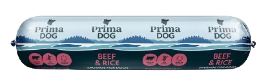 Kjøttpølse biff og ris 800g