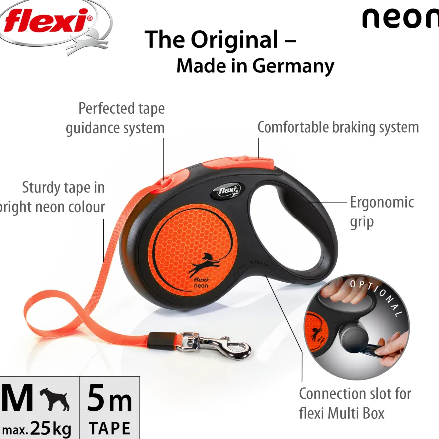 Koppel New Neon Band Orange Medium, 5 m, maks. 25 kg