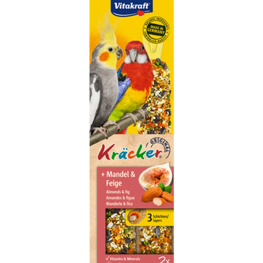 Kracker Cockatiel fuglemat Mandler-Fig 2-pk.