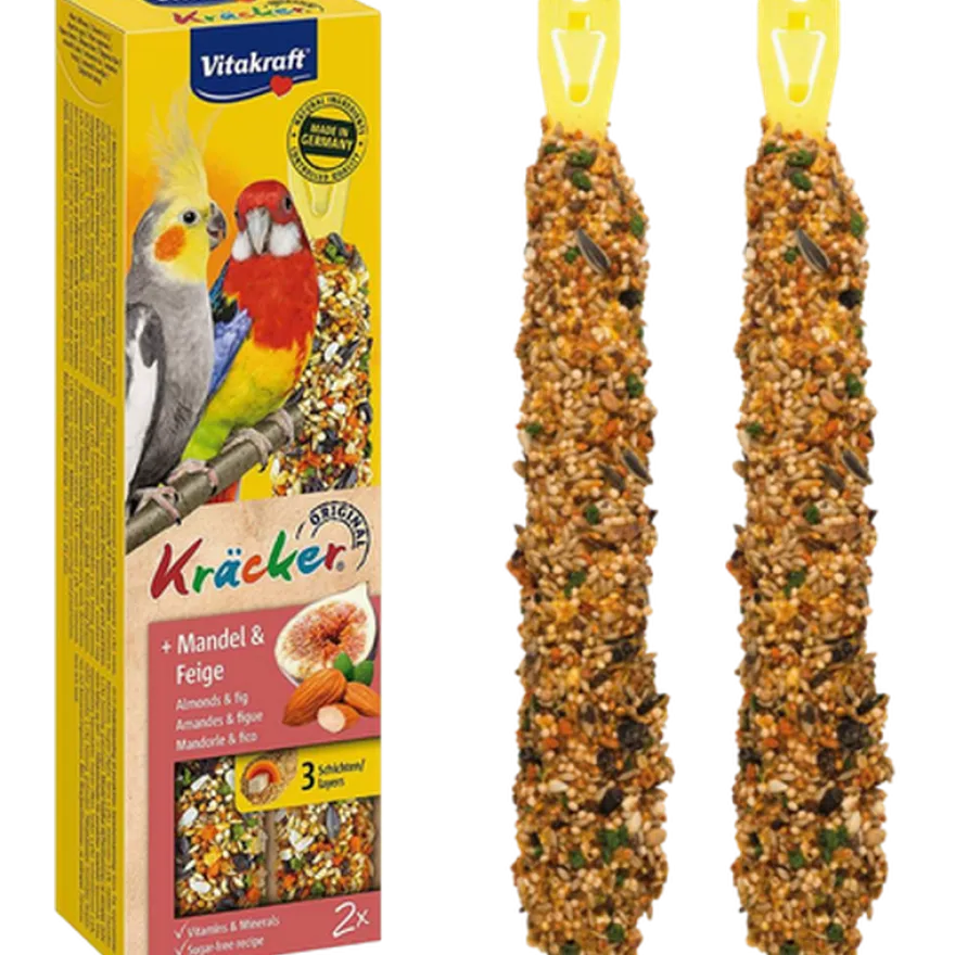 Kracker Cockatiel fuglemat Mandler-Fig 2-pk.