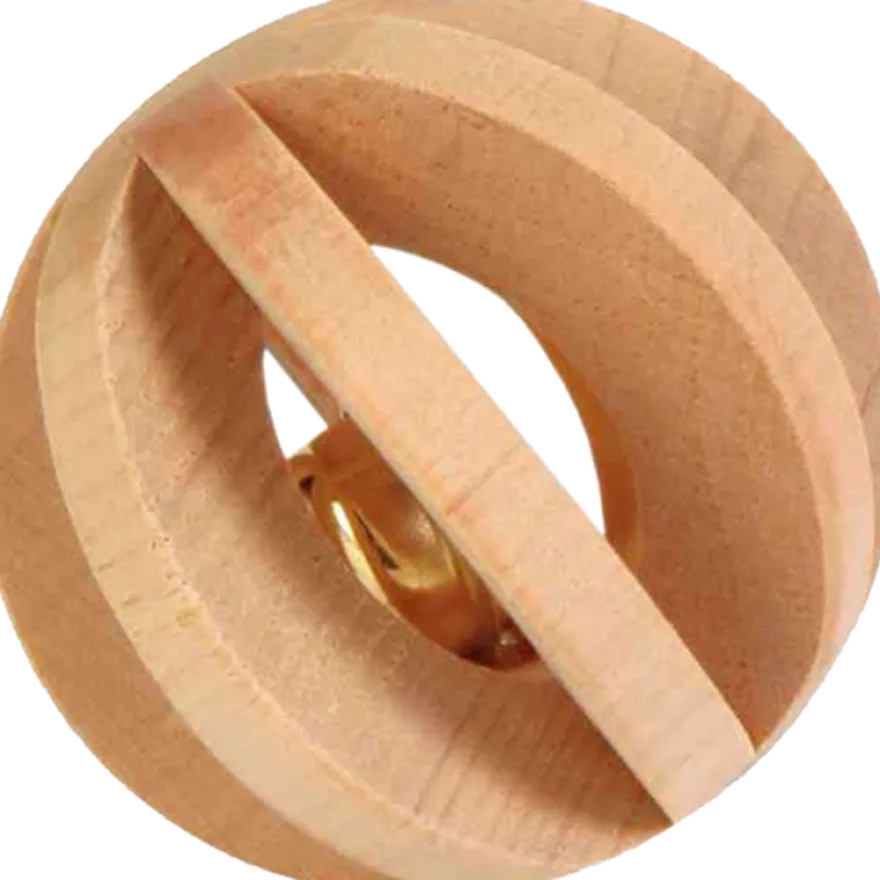 Lamellkule i tre med bjelle Brun 6 cm