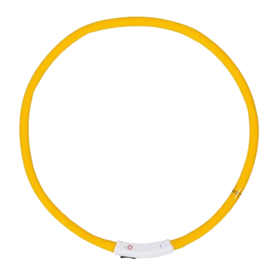 Led halsbånd gult - One Size
