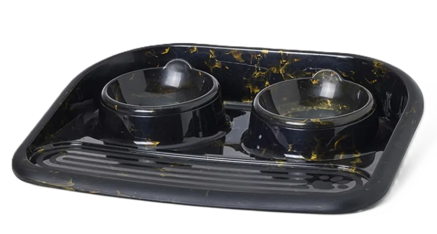 Matbar Butler Marble svart gull, 45x36x8cm, 2x300ml