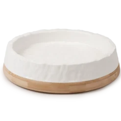 Matskål for katt Bambus Hvit S/M, 290ml, 18x18x4cm